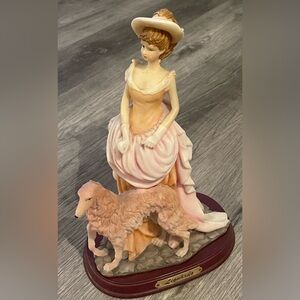 LEONARDO COLLECTION Statue Lady Borzoi Dog Figurine Florence Estate Collectible
